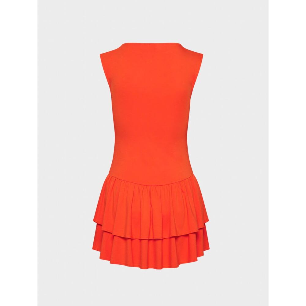 Aritzia Wilfred‎ Women's Ruffled Goodlux Bloomsbury Mini Dress Orange Size 2XS
